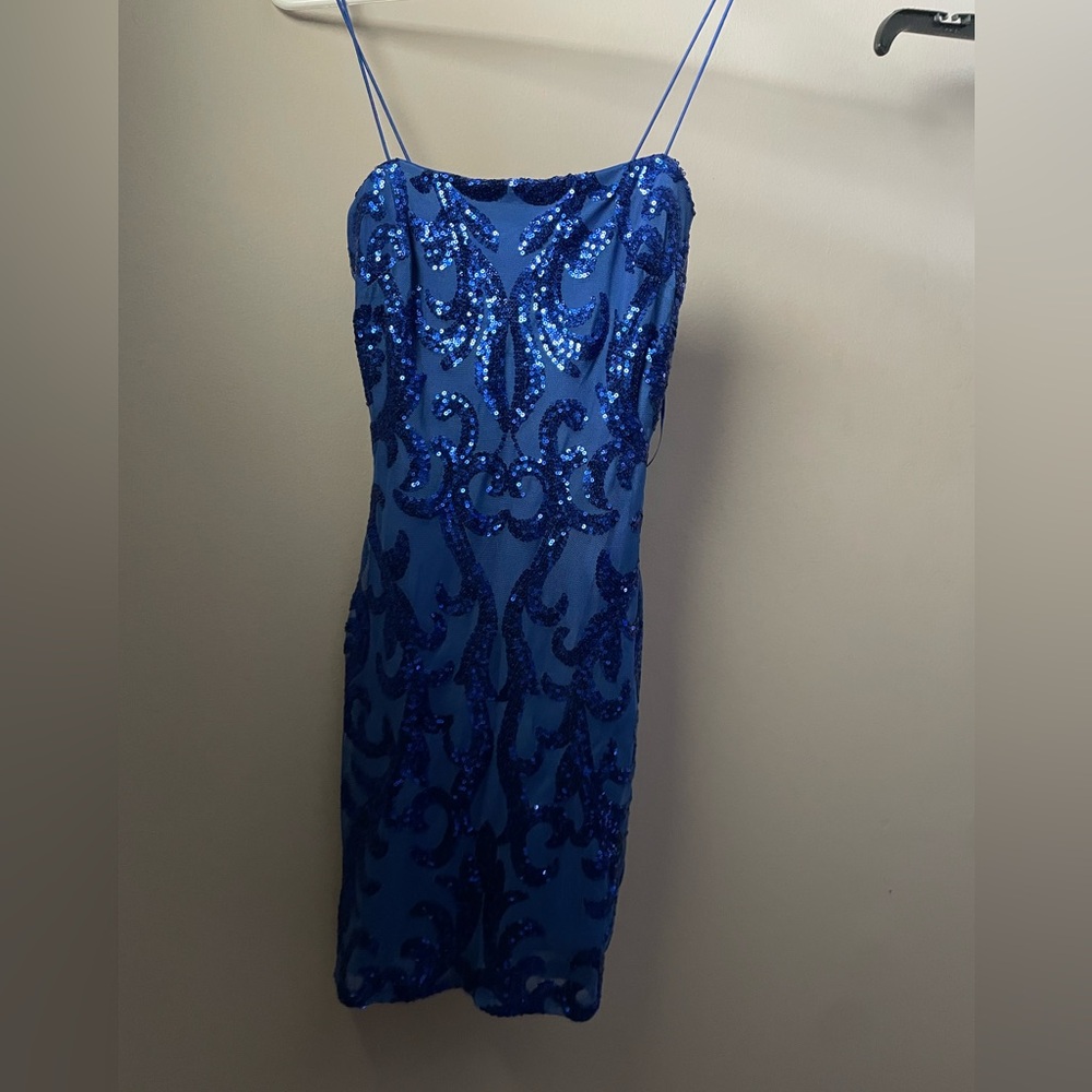 Worn Once Windsor Bodycon Blue Sequin Dress